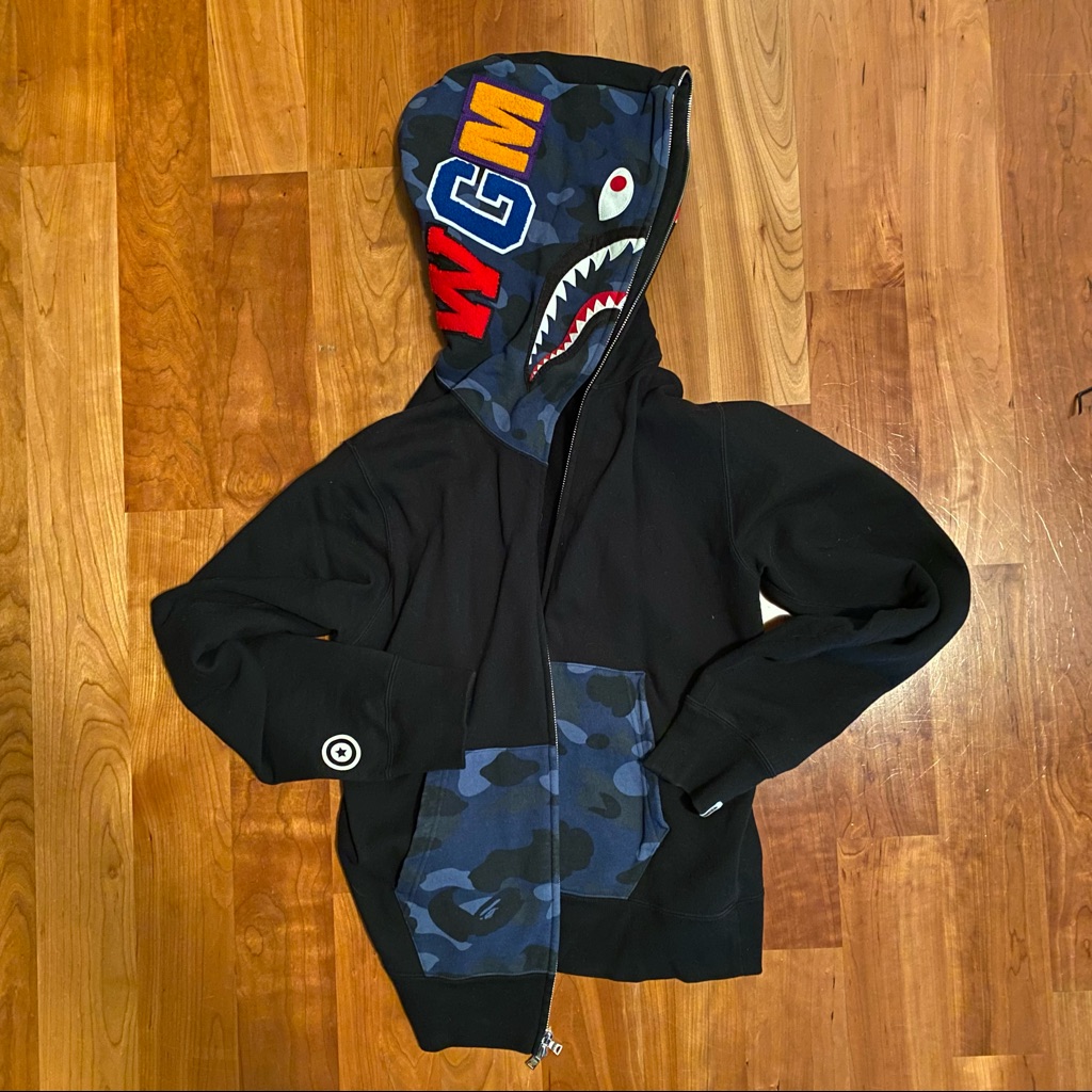 Authentic Bape Full Zip Shark Hoodie